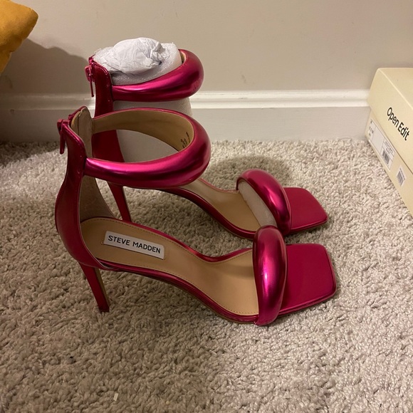 Steve Madden Partay Women's Pink High Heel Sandals - Picture 3 of 6
